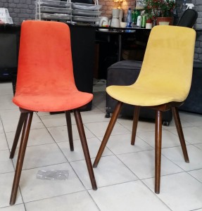 designerskie, kolorowe krzesełka wyk. własne